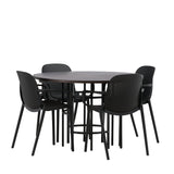 Jídelní stůl Copenhagen – černá / mocca dýha + jídelní židle Baltimore – černá / černý plast _4