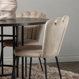 Jídelní stůl Copenhagen – černá / mocca dýha + židle Limhamn Light – černá / béžová sametová _4