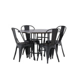 Jídelní stůl Copenhagen – černá / mocca dýha + jídelní židle Tempe – matná černá / kov _4