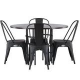 Jídelní stůl Copenhagen – černá / mocca dýha + jídelní židle Tempe – matná černá / kov _4