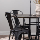 Jídelní stůl Copenhagen – černá / mocca dýha + jídelní židle Tempe – matná černá / kov _4