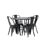 Jídelní stůl Copenhagen – černá / mocca dýha + jídelní židle Tempe – matná černá / kov _4