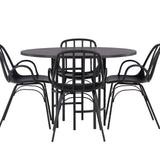 Jídelní stůl Copenhagen – černá / černá dýha + jídelní židle Dyrön – černý polypropylen _4