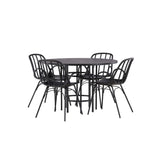 Jídelní stůl Copenhagen – černá / černá dýha + jídelní židle Dyrön – černý polypropylen _4