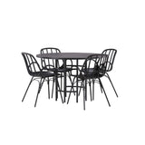 Jídelní stůl Copenhagen – černá / černá dýha + jídelní židle Dyrön – černý polypropylen _4