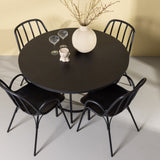 Jídelní stůl Copenhagen – černá / černá dýha + jídelní židle Dyrön – černý polypropylen _4