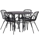 Jídelní stůl Copenhagen – černá / černá dýha + jídelní židle Dyrön – černý polypropylen _4