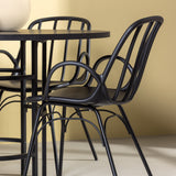 Jídelní stůl Copenhagen – černá / černá dýha + jídelní židle Dyrön – černý polypropylen _4