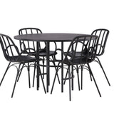 Jídelní stůl Copenhagen – černá / černá dýha + jídelní židle Dyrön – černý polypropylen _4