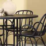 Jídelní stůl Copenhagen – černá / černá dýha + jídelní židle Dyrön – černý polypropylen _4