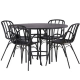 Jídelní stůl Copenhagen – černá / černá dýha + jídelní židle Dyrön – černý polypropylen _4