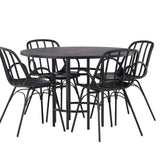 Jídelní stůl Copenhagen – černá / černá dýha + jídelní židle Dyrön – černý polypropylen _4