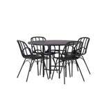 Jídelní stůl Copenhagen – černá / černá dýha + jídelní židle Dyrön – černý polypropylen _4