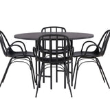 Jídelní stůl Copenhagen – černá / černá dýha + jídelní židle Dyrön – černý polypropylen _4