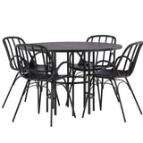 Jídelní stůl Copenhagen – černá / černá dýha + jídelní židle Dyrön – černý polypropylen _4