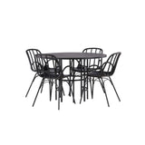 Jídelní stůl Copenhagen – černá / černá dýha + jídelní židle Dyrön – černý polypropylen _4