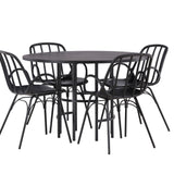 Jídelní stůl Copenhagen – černá / černá dýha + jídelní židle Dyrön – černý polypropylen _4