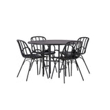 Jídelní stůl Copenhagen – černá / černá dýha + jídelní židle Dyrön – černý polypropylen _4