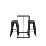 Brea Bar Table - Black / Black MDF + Tempe Bar Chair - Matná černá / kov _4