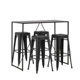 Brea Bar Table - Black / Black MDF + Tempe Bar Chair - Matná černá / kov _4