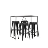 Brea Bar Table - Black / Black MDF + Tempe Bar Chair - Matná černá / kov _4