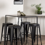 Brea Bar Table - Black / Black MDF + Tempe Bar Chair - Matná černá / kov _4