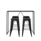 Brea Bar Table - Black / Black MDF + Tempe Bar Chair - Matná černá / kov _4