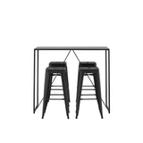 Brea Bar Table - Black / Black MDF + Tempe Bar Chair - Matná černá / kov _4