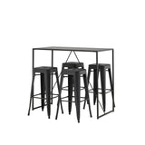 Brea Bar Table - Black / Black MDF + Tempe Bar Chair - Matná černá / kov _4