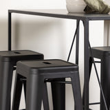 Brea Bar Table - Black / Black MDF + Tempe Bar Chair - Matná černá / kov _4