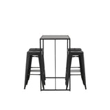Brea Bar Table - Black / Black MDF + Tempe Bar Chair - Matná černá / kov _4