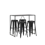 Brea Bar Table - Black / Black MDF + Tempe Bar Chair - Matná černá / kov _4