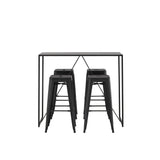 Brea Bar Table - Black / Black MDF + Tempe Bar Chair - Matná černá / kov _4