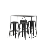 Brea Bar Table - Black / Black MDF + Tempe Bar Chair - Matná černá / kov _4
