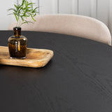 Kulatý jídelní stůl Bootcut - Černá / Černá Fanéer + Jídelní židle Modesto - Béžová / Béžová Boucle _4