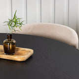 Kulatý jídelní stůl Bootcut - Černá / Černá Fanéer + Jídelní židle Modesto - Béžová / Béžová Boucle _4