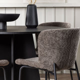 Bootcut kulatý jídelní stůl - černá / černá Fanéer + jídelní židle Modesto - šedá / kouřová černá Boucle _4
