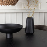 Bootcut kulatý jídelní stůl - černá / černá Fanéer + jídelní židle Modesto - šedá / kouřová černá Boucle _4