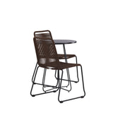 Bacong Cafetable Steel – Černá / Kulatý ø60** +Lindos Jídelní židle Hliník – Černá / _2