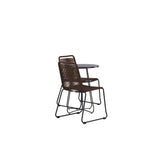 Bacong Cafetable Steel – Černá / Kulatý ø60** +Lindos Jídelní židle Hliník – Černá / _2