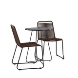 Bacong Cafetable Steel – Černá / Kulatý ø60** +Lindos Jídelní židle Hliník – Černá / _2