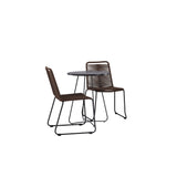 Bacong Cafetable Steel – Černá / Kulatý ø60** +Lindos Jídelní židle Hliník – Černá / _2