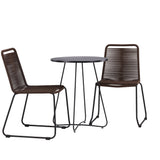 Bacong Cafetable Steel – Černá / Kulatý ø60** +Lindos Jídelní židle Hliník – Černá / _2