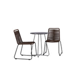 Bacong Cafetable Steel – Černá / Kulatý ø60** +Lindos Jídelní židle Hliník – Černá / _2
