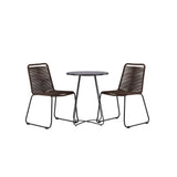 Bacong Cafetable Steel – Černá / Kulatý ø60** +Lindos Jídelní židle Hliník – Černá / _2
