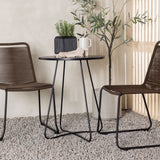 Bacong Cafetable Steel – Černá / Kulatý ø60** +Lindos Jídelní židle Hliník – Černá / _2