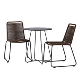 Bacong Cafetable Steel – Černá / Kulatý ø60** +Lindos Jídelní židle Hliník – Černá / _2