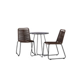 Bacong Cafetable Steel – Černá / Kulatý ø60** +Lindos Jídelní židle Hliník – Černá / _2