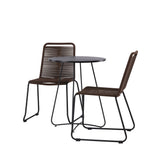 Bacong Cafetable Steel – Černá / Kulatý ø60** +Lindos Jídelní židle Hliník – Černá / _2