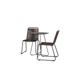 Bacong Cafetable Steel – Černá / Kulatý ø60** +Lindos Jídelní židle Hliník – Černá / _2